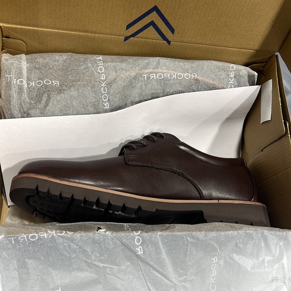 NIB - Rockport Men’s Kevan Oxfords Shoes, Brown CJ1574 - Size 8.5 - Picture 10 of 12